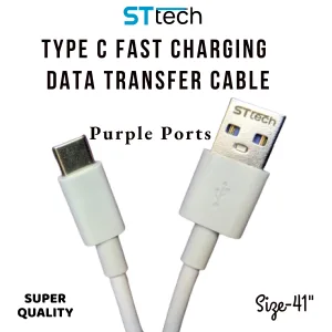 ST Tech High Quality Original Super Fast Charging USB Type C to USB Type A Cable Purple Ports