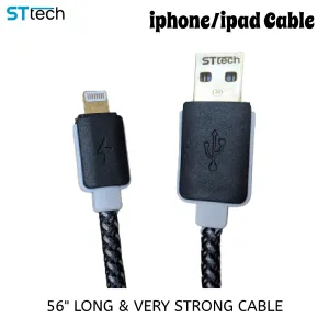 ST Tech Ultra Strong Reinforced Durable Lightning to USB-A Charging Cable for iphone and ipad