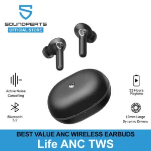 SoundPEATS Life Wireless Earbuds, Active Noise Cancelling Bluetooth 5.2 Headphones, Wireless Earphones with Dual MIC AI ENC for Clear Calls