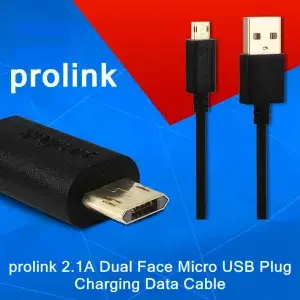 Prolink 2.1A Dual Face Micro USB Plug Charging Data Cable