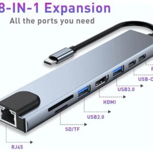 Multi Port Adapter 8 in 1 Type C 3.1 Hub Best Price in Pakistan by ST Tech