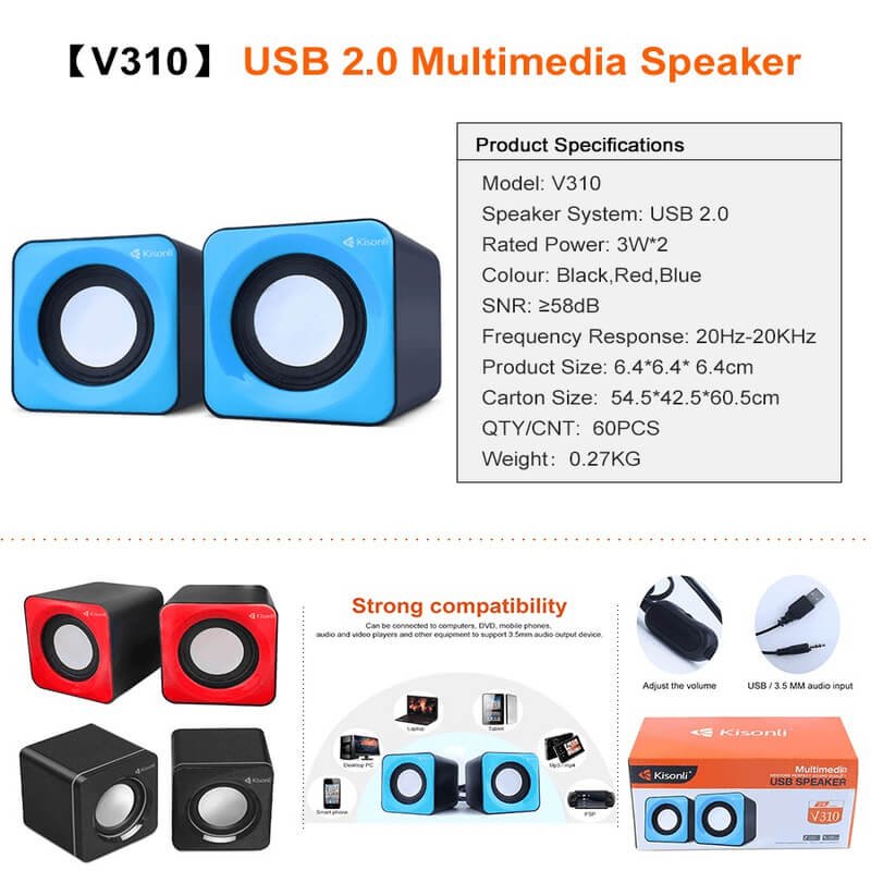 Kisonli V310 Multimedia Computer Speaker System Best Price in Pakistan By St Tech (1)