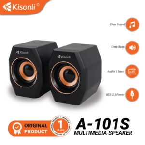 Kisonli A-101S Mini Multimedia USB Loudspeaker – Compact 2.0 Wired Desktop Speakers for PC and Laptop